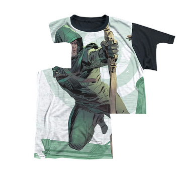 Arrow The Television Series City Bullseye - Youth Black Back T-Shirt Youth Black Back T-Shirt (Ages 8-12) Green Arrow   