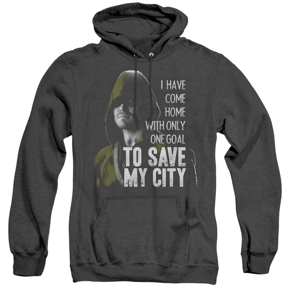 Arrow The Television Series Save My City - Heather Pullover Hoodie Heather Pullover Hoodie Green Arrow   