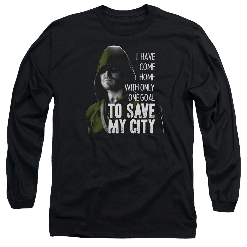 Arrow Save My City - Men's Long Sleeve T-Shirt Men's Long Sleeve T-Shirt Green Arrow   