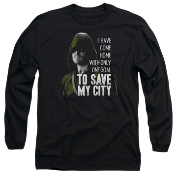 Arrow Save My City - Men's Long Sleeve T-Shirt Green Arrow