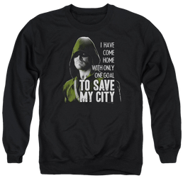 Arrow Save My City - Men's Crewneck Sweatshirt Men's Crewneck Sweatshirt Green Arrow   
