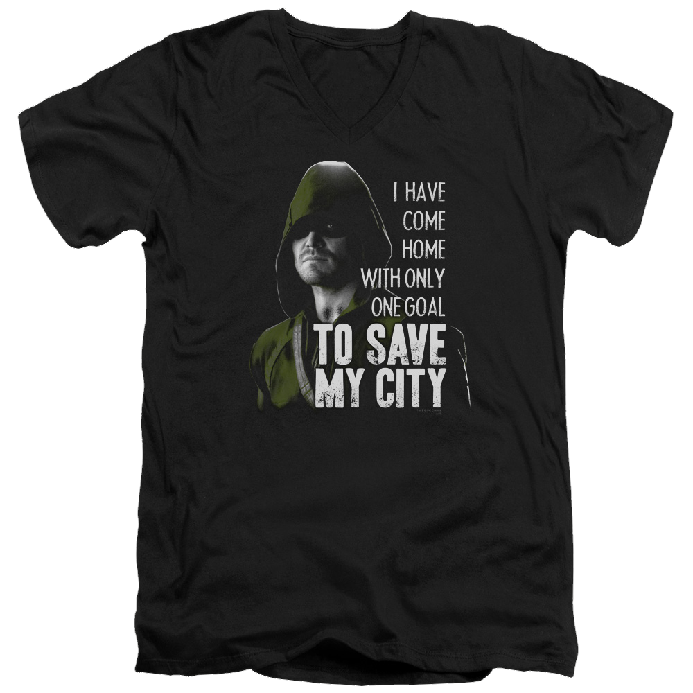 Arrow Save My City - Men's V-Neck T-Shirt Men's V-Neck T-Shirt Green Arrow   
