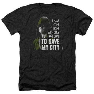 Arrow Save My City - Men's Heather T-Shirt Green Arrow