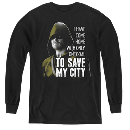 Arrow The Television Series Save My City - Youth Long Sleeve T-Shirt Youth Long Sleeve T-Shirt Green Arrow   