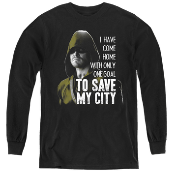 Arrow The Television Series Save My City - Youth Long Sleeve T-Shirt Youth Long Sleeve T-Shirt Green Arrow   