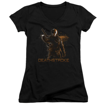 Arrow Deathstroke - Juniors V-Neck T-Shirt Green Arrow