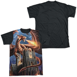 Anne Stokes Dragons Fury - Men's Black Back T-Shirt Men's Black Back T-Shirt Anne Stokes   