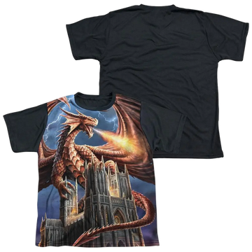 Anne Stokes Dragons Fury - Youth Black Back T-Shirt (Ages 8-12) Anne Stokes