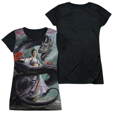 Anne Stokes Dragon Dancer - Juniors Black Back T-Shirt Anne Stokes