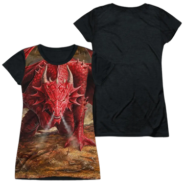 Anne Stokes Dragons Lair - Juniors Black Back T-Shirt Anne Stokes