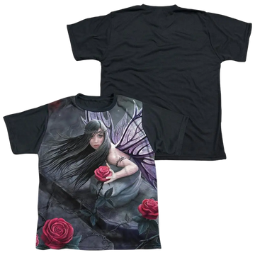 Anne Stokes Rose Fairy - Youth Black Back T-Shirt (Ages 8-12) Anne Stokes