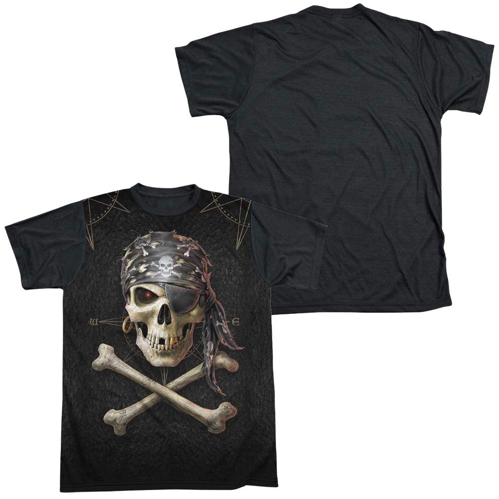 Anne Stokes Pirate Skulls - Men's Black Back T-Shirt Men's Black Back T-Shirt Anne Stokes   