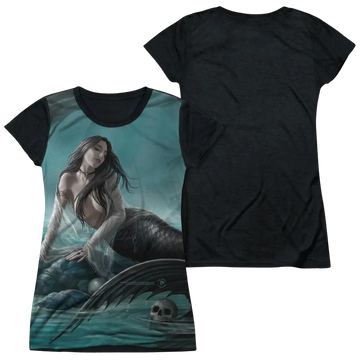 Anne Stokes Sirens Lament - Juniors Black Back T-Shirt Anne Stokes