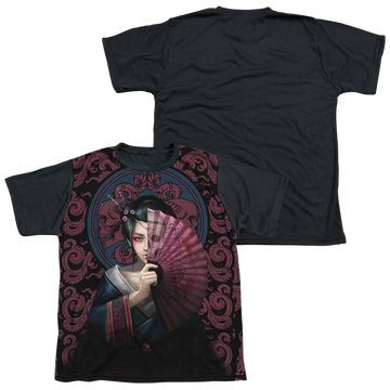 Anne Stokes Geisha Skull - Youth Black Back T-Shirt (Ages 8-12) Anne Stokes