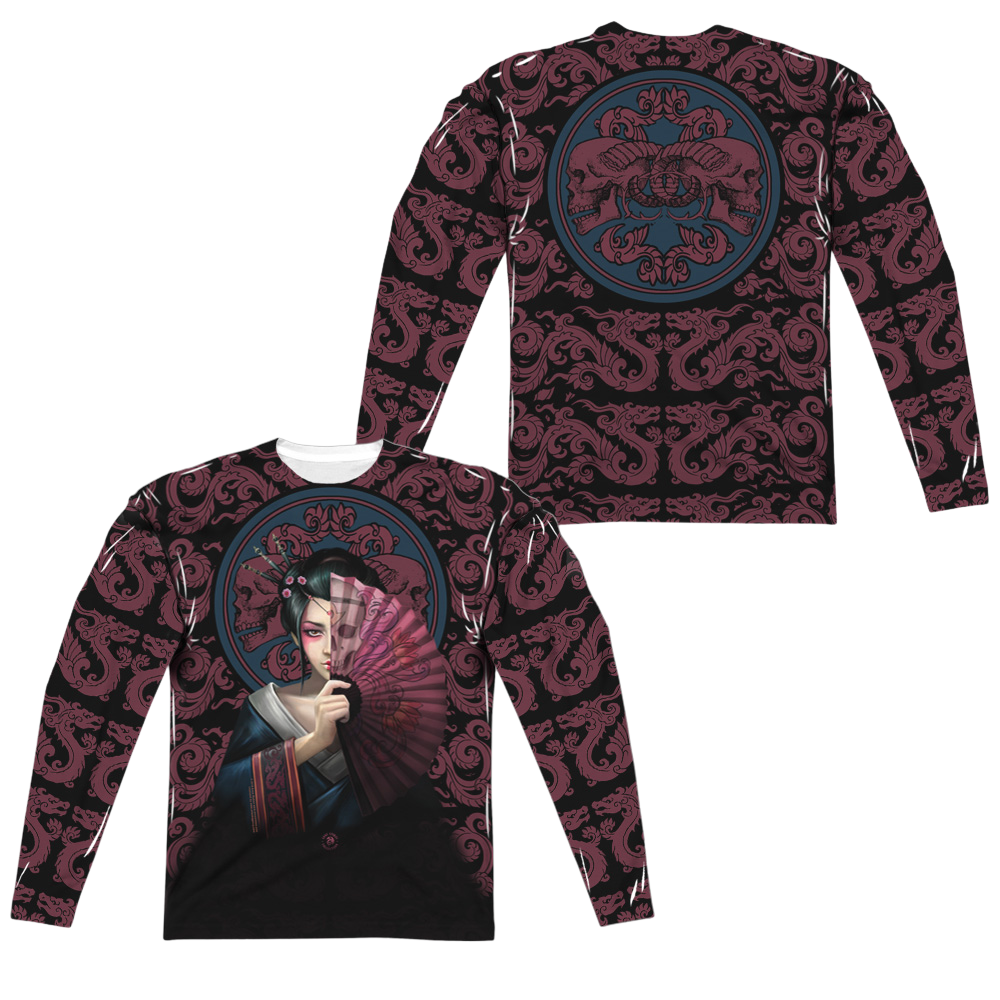 Anne Stokes Geisha Skull - Men's All-Over Print Long Sleeve T-Shirt Men's All-Over Print Long Sleeve Anne Stokes   