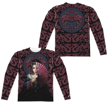 Anne Stokes Geisha Skull - Men's All-Over Print Long Sleeve T-Shirt Men's All-Over Print Long Sleeve Anne Stokes   
