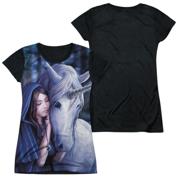 Anne Stokes Solace - Juniors Black Back T-Shirt Anne Stokes
