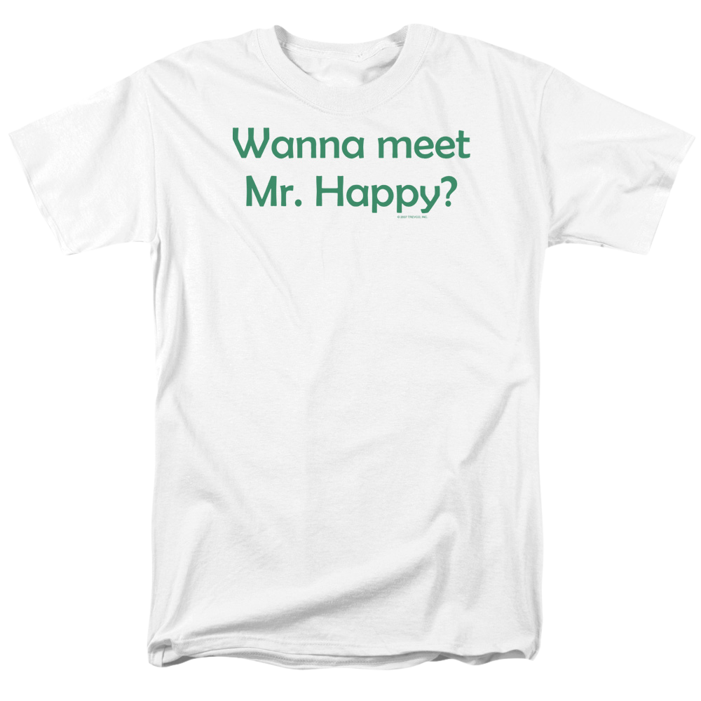 Wanna Meet Mr. Happy Adult Regular Fit T-Shirt Men's Regular Fit T-Shirt Funny   