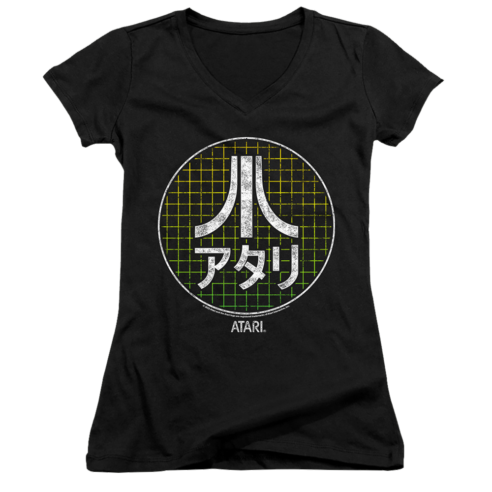 Atari Japanese Grid - Juniors V-Neck T-Shirt Juniors V-Neck T-Shirt Atari   