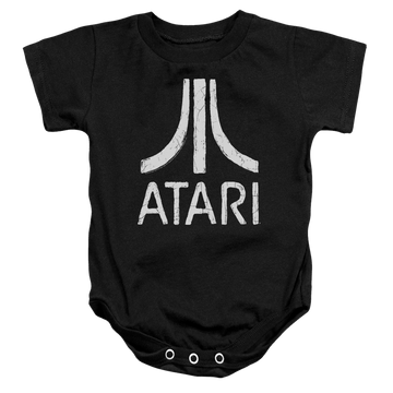 Black baby bodysuit with Atari Rough Logo graphic