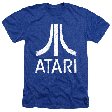 Royal men's heather t-shirt with Atari Rough Logo graphic