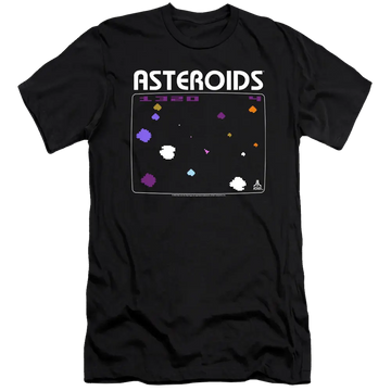 Atari Asteroids Screen - Men's Premium Slim Fit T-Shirt Atari