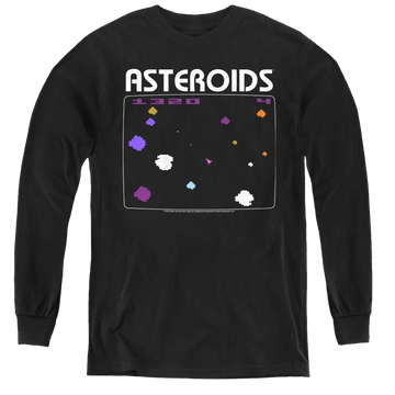 Atari Asteroids Screen - Youth Long Sleeve T-Shirt Youth Long Sleeve T-Shirt Atari   
