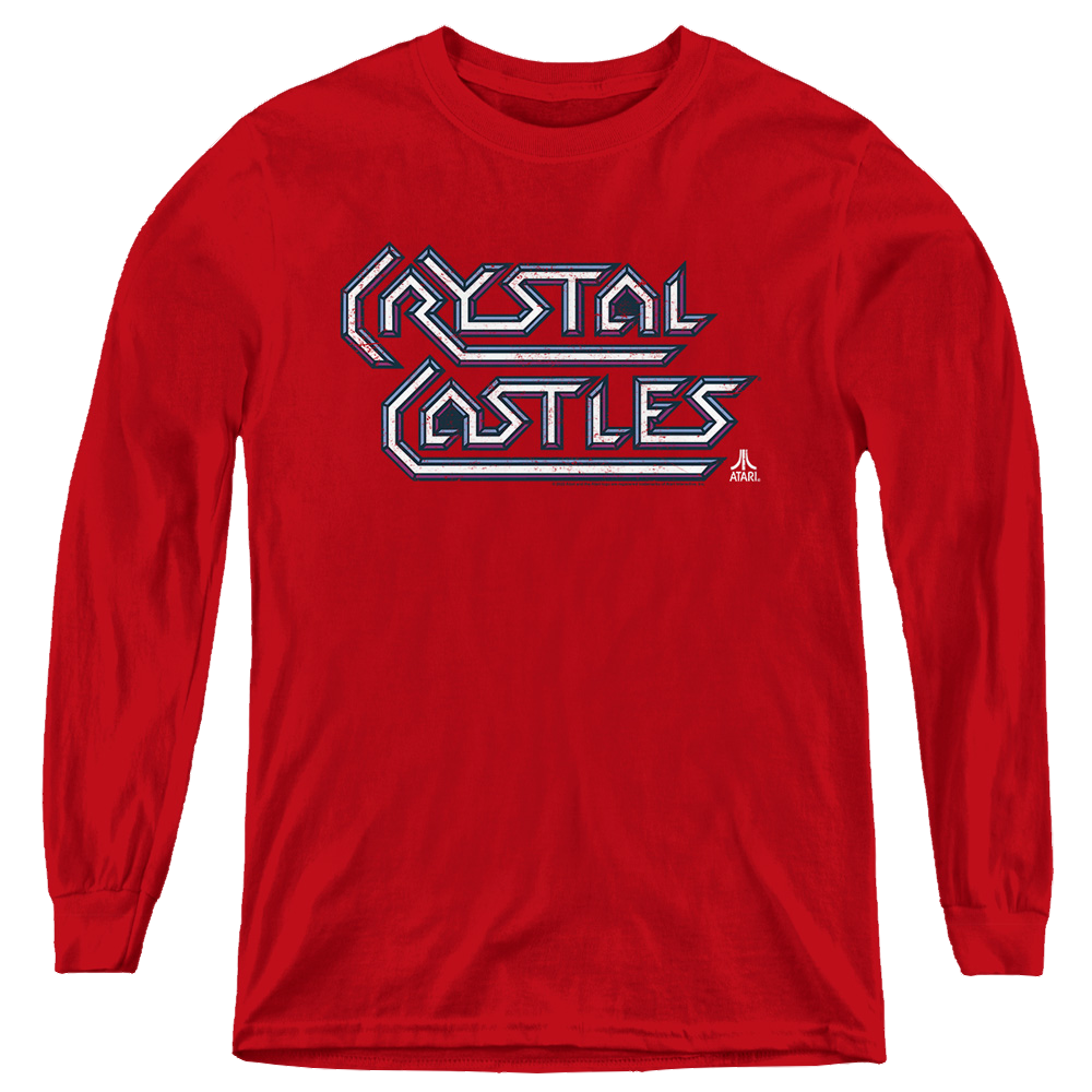 Atari Crystal Castles Logo - Youth Long Sleeve T-Shirt Youth Long Sleeve T-Shirt Atari   
