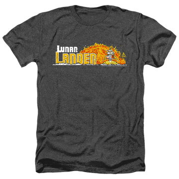Charcoal men's heather t-shirt with Atari Lunar Marquee graphic