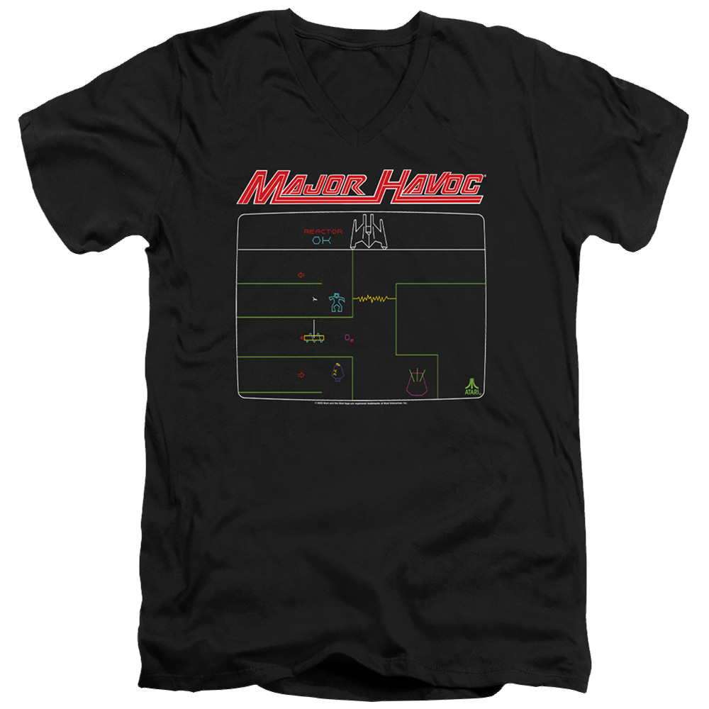 Atari Major Havoc Screen - Men's V-Neck T-Shirt Men's V-Neck T-Shirt Atari   