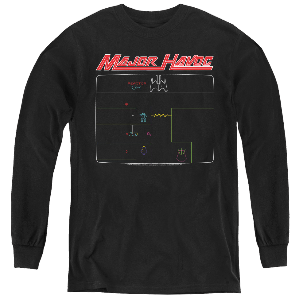 Atari Major Havoc Screen - Youth Long Sleeve T-Shirt Youth Long Sleeve T-Shirt Atari   