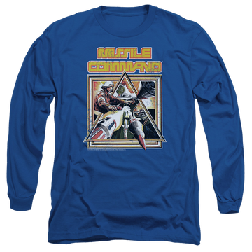 Royal men's long sleeve t-shirt with Atari Missle Commander graphic