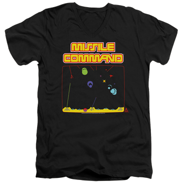 Atari Missle Screen - Men's V-Neck T-Shirt Men's V-Neck T-Shirt Atari   