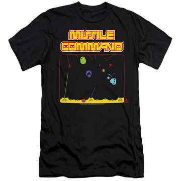 Atari Missle Screen - Men's Premium Slim Fit T-Shirt Men's Premium Slim Fit T-Shirt Atari   