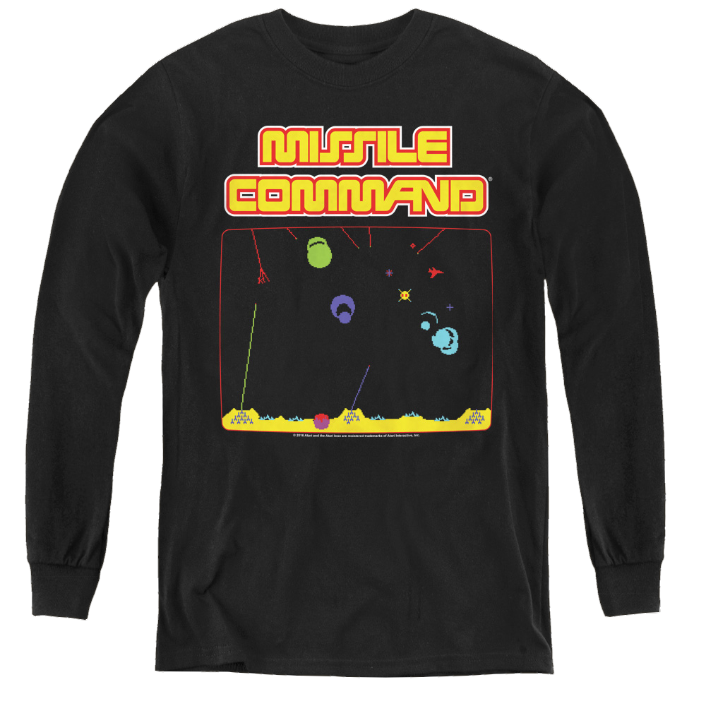 Atari Missle Screen - Youth Long Sleeve T-Shirt Youth Long Sleeve T-Shirt Atari   