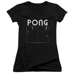 Atari Pong Screen - Juniors V-Neck T-Shirt Juniors V-Neck T-Shirt Atari   