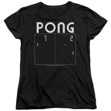 Black women's t-shirt with Atari Pong Screen graphic