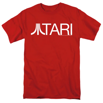 Red men's regular fit t-shirt with Atari graphic