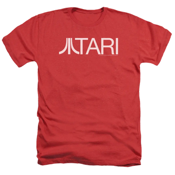 Red men's heather t-shirt with Atari graphic