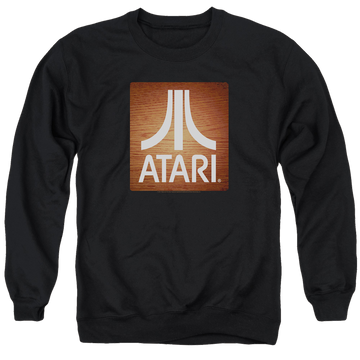 Black men's crewneck sweatshirt with Atari Classic Wood Square graphic