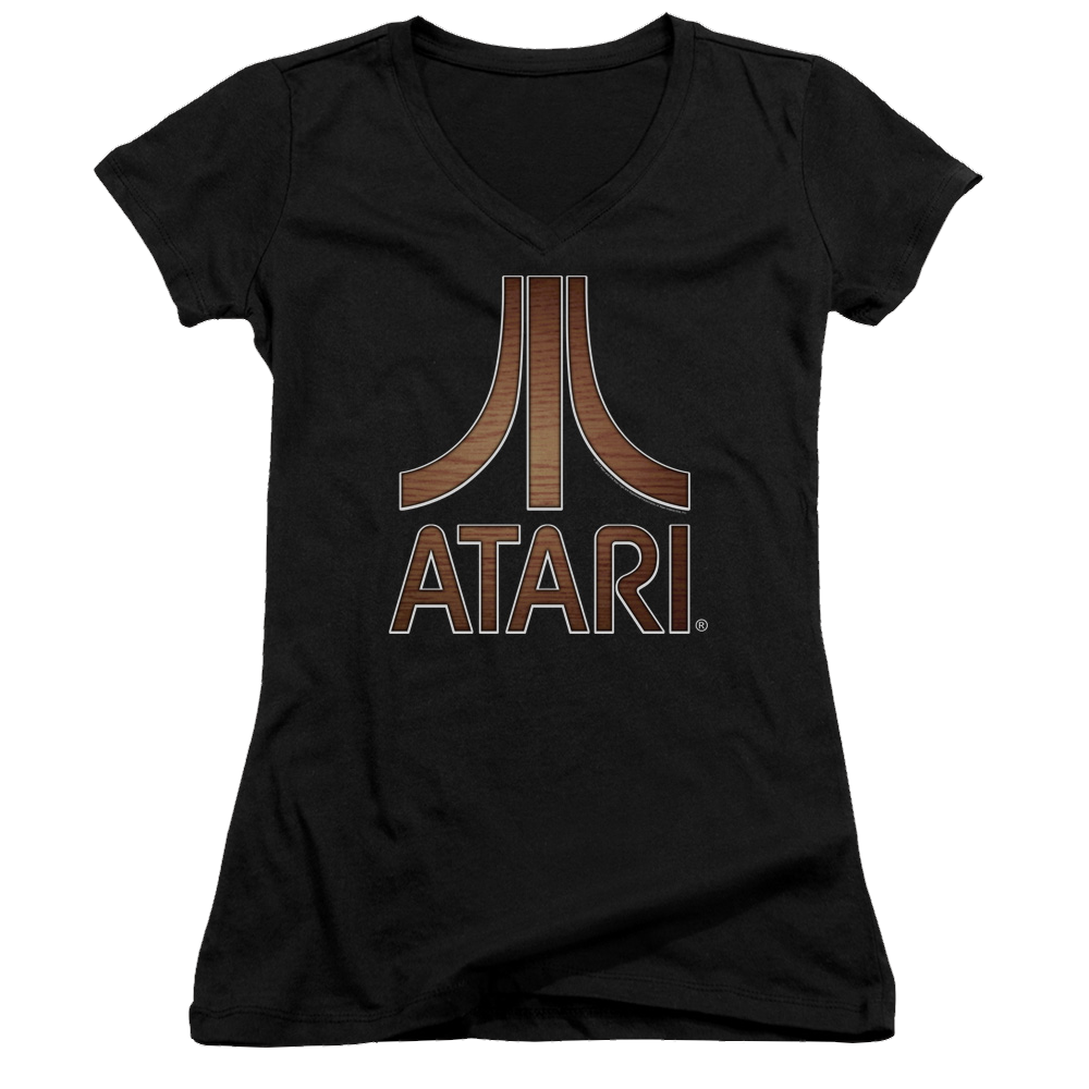 Atari Classic Wood Emblem - Juniors V-Neck T-Shirt Juniors V-Neck T-Shirt Atari   