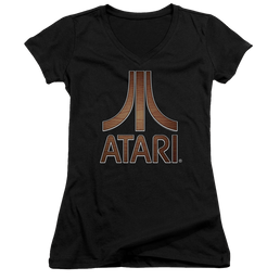 Atari Classic Wood Emblem - Juniors V-Neck T-Shirt Juniors V-Neck T-Shirt Atari   