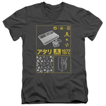 Atari Kanji Squares - Men's V-Neck T-Shirt Men's V-Neck T-Shirt Atari   