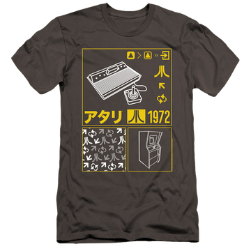 Atari Kanji Squares - Men's Premium Slim Fit T-Shirt Men's Premium Slim Fit T-Shirt Atari   