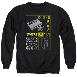 Atari Kanji Squares - Men's Crewneck Sweatshirt Men's Crewneck Sweatshirt Atari   