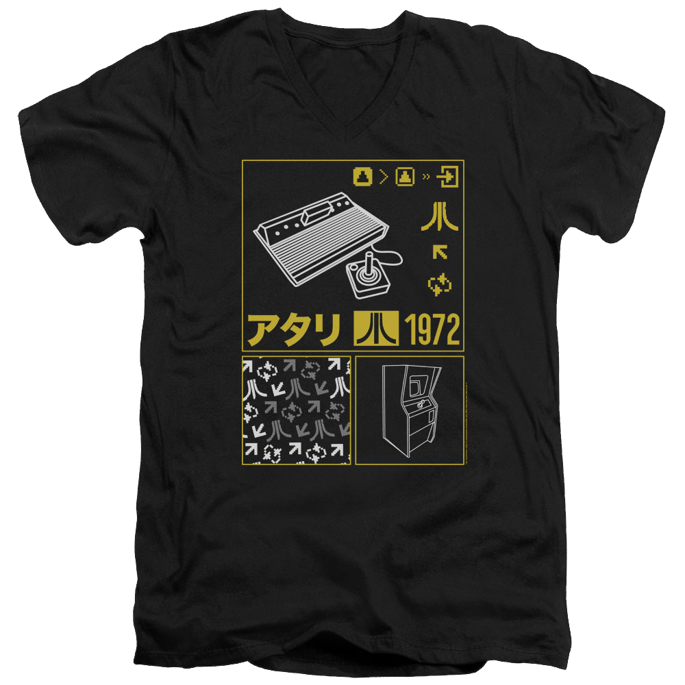 Atari Kanji Squares - Men's V-Neck T-Shirt Men's V-Neck T-Shirt Atari   