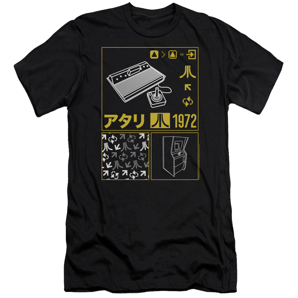 Atari Kanji Squares - Men's Premium Slim Fit T-Shirt Men's Premium Slim Fit T-Shirt Atari   