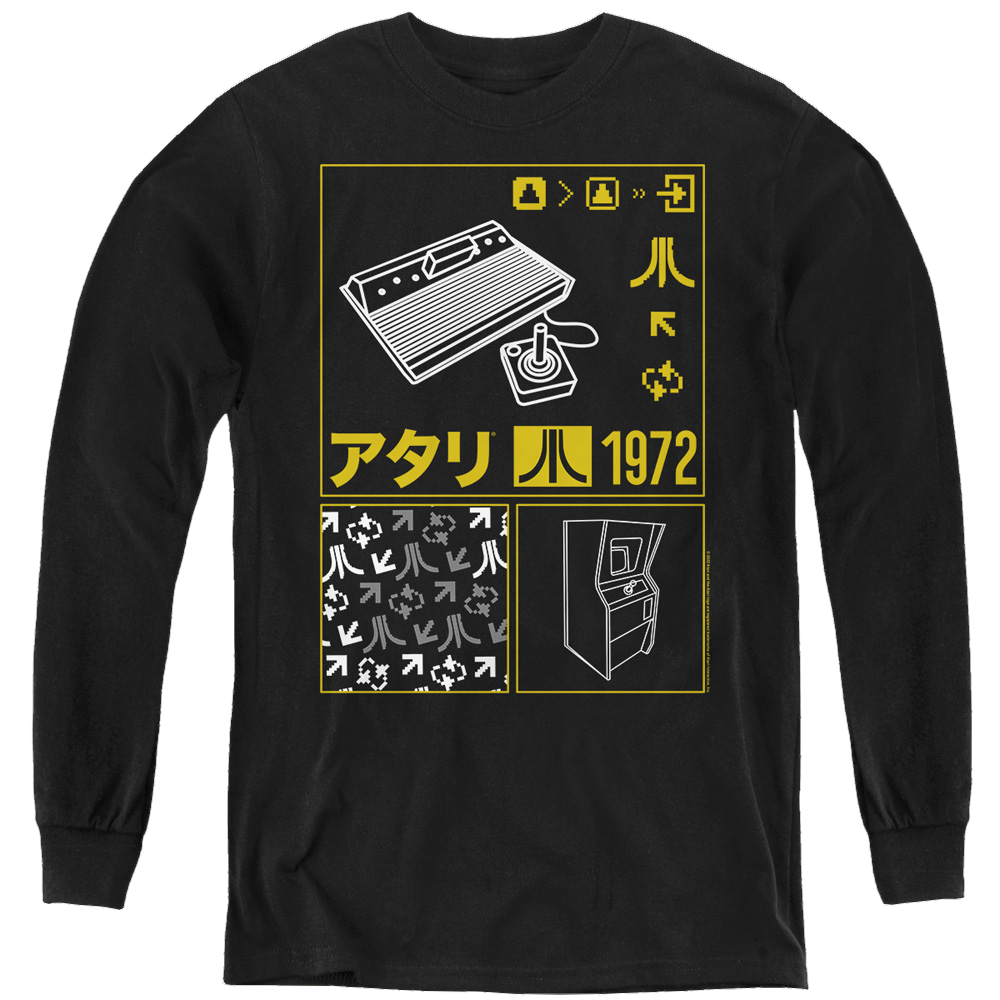 Atari Kanji Squares - Youth Long Sleeve T-Shirt Youth Long Sleeve T-Shirt Atari   