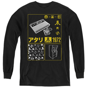 Atari Kanji Squares - Youth Long Sleeve T-Shirt Youth Long Sleeve T-Shirt Atari   