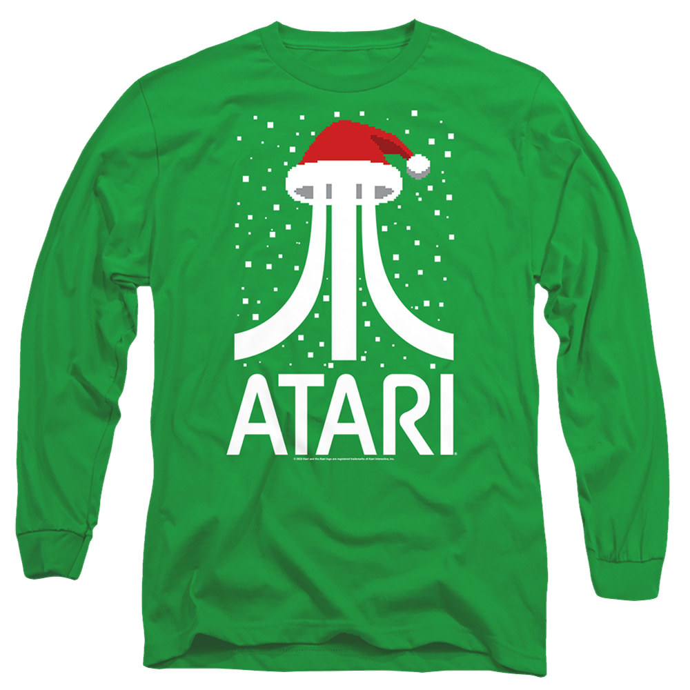 Atari Pixel Santa Hat - Men's Long Sleeve T-Shirt Men's Long Sleeve T-Shirt Atari   